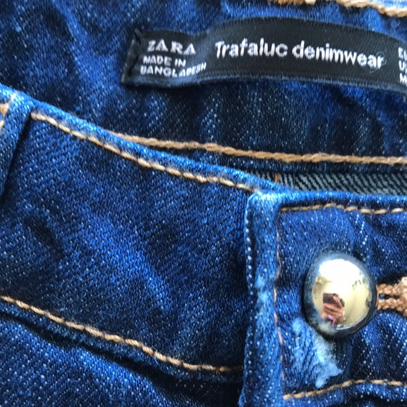 Zara TRF Embroidered Cigarette Jeans NWT - Picture 5 of 7
